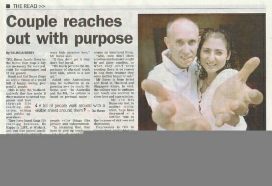 Local Paper article: Couple reaches out with purpose