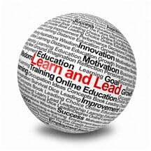 Learn and Lead written on a globe