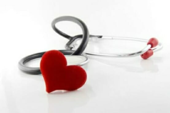 Stethoscope with the end shaped as a heart