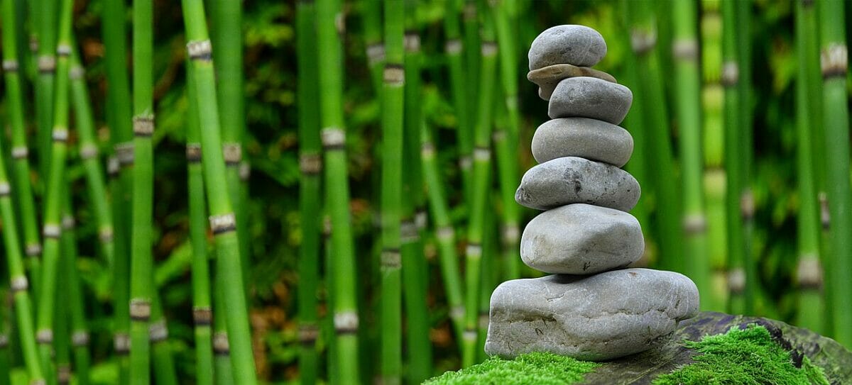 Stack of rocks implying focus and serenity
